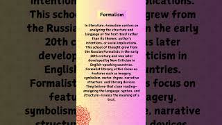 What is formalism in literature ugcnet ugcnetexam literary facts ugcnetset [upl. by Llenyl]