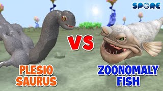 Plesiosaurus vs Zoonomaly Fish  Dino vs Horror S4E8  SPORE [upl. by Talya101]