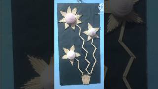 matchstick flower pot wall hanging making [upl. by Alicea]