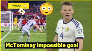 McTominay disallowed goal vs Spain  VAR for rule out for offside 🥺 [upl. by Anirres585]