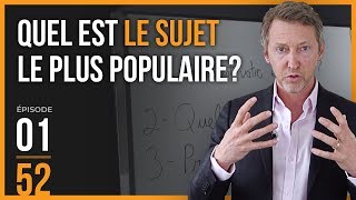 Ep01  Quel est LE SUJET le PLUS POPULAIRE pour une conférence Devenir conférencier professionnel [upl. by Nolte135]