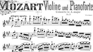 Mozart violin Concerto no 5 in A major K 219 1st movement  Piano Accompaniment [upl. by Hairym624]