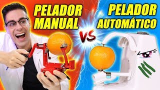 Probando PELADOR DE FRUTAS AUTOMÁTICO VS MANUAL  Utensilios de cocina increíbles [upl. by Aynik756]