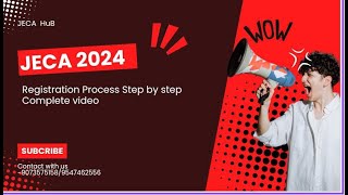 JECA 2024 Registration Procedure Step by Step 🔥🔥 JECA JECA2024 REGISTRATIONJECA [upl. by Sarkaria]