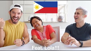 MY FILIPINO GRANDMA TEACHES US TAGALOG amp ILOCANO  CHRIS amp IAN [upl. by Dahle136]