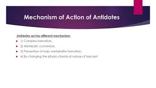 Antidotes and the clinical applications [upl. by Ecilahc464]