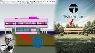 TWINMOTION TUTORIAL of Le Corbusier  VILLA SAVOYE but Corten [upl. by Saerdna]