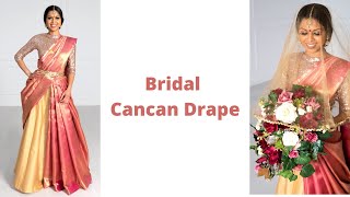 How to drape Wedding Cancan Saree  Easy Silk Saree Draping  Half Saree Wearing Styles [upl. by Leirud710]