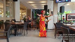 Hula dancer at Sheraton Princess Kaulani Waikiki [upl. by Pressman676]