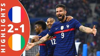 France vs Cote Divoire 21 Highlights amp Goals  Friendly Match  2022 [upl. by Enyamart]