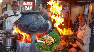 50₹ Only  Mangeram ji ki Fire Wale Chole Kulche HARIDWAR  Dal amp Chole Chaat  Street Food India [upl. by Anaher500]