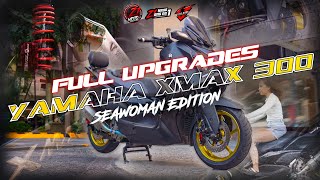 YAMAHA XMAX 300 FULL UPGRADES  SEAWOMAN EDITION  ZERO ONE MOTO [upl. by Martres]