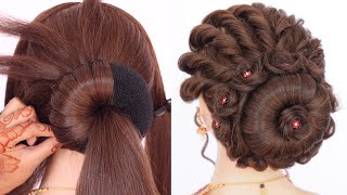 brilliant bun hairstyle for bridal  hairstyle for women [upl. by Nikolaus168]