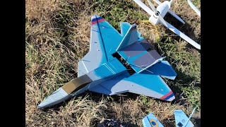 RC Powers T50 SU57 Felon V5 built with foamboard and flying on 4S 2200 battery [upl. by Merari]