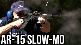 AR15 in Slow Motion 3 shots in body and 2 in head in a HALF SECOND with Jerry Miculek [upl. by Nolita]