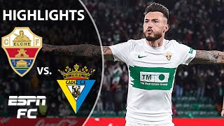 Elche pulls clear of Cadiz in LaLiga basement battle  LaLiga Highlights  ESPN FC [upl. by Efren779]