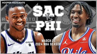 Philadelphia 76ers vs Sacramento Kings Full Game Highlights  Mar 25  2024 NBA Season [upl. by Balac]