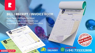 Cash Memo  Invoice  Receipt  Voucher  Bill Books Design Print and Delivery [upl. by Ethbinium353]