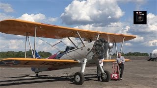 ECHANGE MOTEUR STEARMAN PT17 Frances Flying Warbirds [upl. by Aidni409]