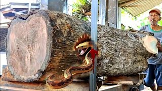 The beauty of weaving old teak wood fibers in the sawmill [upl. by Politi]