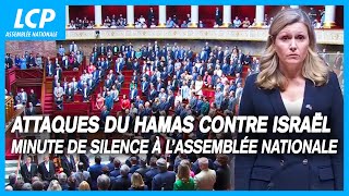 Attaques terroristes du Hamas contre Israël  minute de silence à L’Assemblée nationale  10102023 [upl. by Alyag]