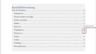 Lektion Word Innehållsförteckning del 2 [upl. by Aihpledalihp]