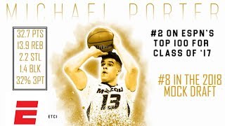 Michael Porter Jrs 2018 NBA Draft Scouting Video  DraftExpress  ESPN [upl. by Aicatsan]