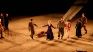 Helen Mirren and a fine cast taking a bow after 2nd performance of Phedre at the Epidaurus [upl. by Okeim]