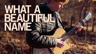 What A Beautiful Name  Hillsong Worship  Fingerstyle Guitar Cover With Tabs [upl. by Nohsal667]