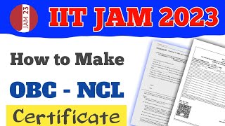 How to make OBC NCL Certificate for IIT JAM 2023 Admission [upl. by Nuris]