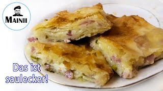 SchinkenKäseStrudel selber machen  Strudel Rezept [upl. by Artimid]