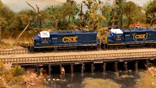 CSX HO Scale Miami Downtown Spur Train with Two Custom Locomotives [upl. by Jennilee]