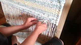 Twining a body of a rag rug in more detail video 2 [upl. by Atilal]