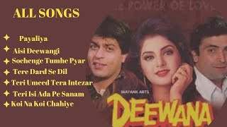 Deewana Movie All SongsShahrukh Khan Divya Bharti And Rishi Kapoor [upl. by Nyleimaj]