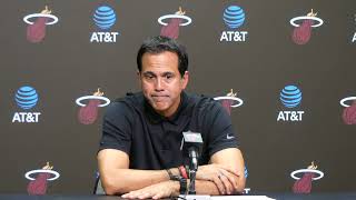 Erik Spoelstra Talks Miami Heat Loss To Kings DeAaron Fox 3Q Issues Pelle Larsson [upl. by Martinson]