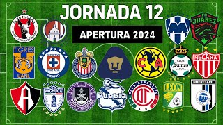 ✅️ JORNADA 12 LIGA MX 2024 🇲🇽🇲🇽🇲🇽 [upl. by Fraase501]