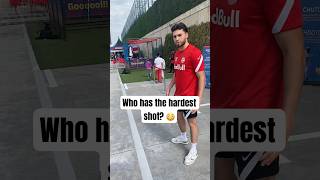 who has the hardest shot football footballchallenge shorts [upl. by Brion]