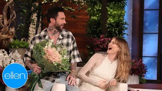 Behati Prinsloo Gets Surprise Visit from Adam Levine [upl. by Pedaiah]