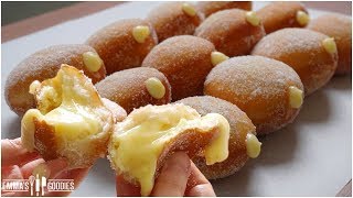 Melt In Your Mouth Vanilla Custard Cream Donuts Recipe [upl. by Batory]