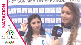 Ana Presumido Tamara Pons Florencia Panzini y Olivia Carrizo  Diploma  Natación  Napoli 2019 [upl. by Allie298]