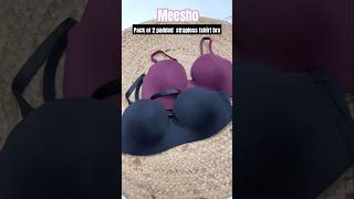 👙 Meesho 2Padded Strapless TShirt Bra Haul 🔥meesho meeshohaul meeshofinds shorts sportsbra [upl. by Der]