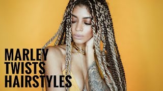 10 Easy Marley Twists Hairstyles [upl. by Adian]