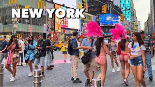 Times Square New York City 4K Walking Tour in Summer 2023  Midtown Manhattan Walking Tour 4K [upl. by Yelrebmik]