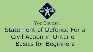 Statement of Defence in a Civil Action in Ontario Basics for Beginners [upl. by Irianat]