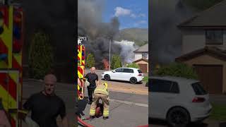 Menstrie Motorhome Fire amp Explosion Resulting In House Fire [upl. by Ednil]