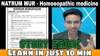 NATRUM MURIATICUM  STORY TRICK Learn in just 10 minEASIEST way to learn Homoeopathic medicine [upl. by Edouard]