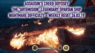 Assassins Creed Odyssey Legendary Spartan Ship The Artemision  Nightmare difficulty [upl. by Gaudette446]