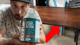 BEHR Stain amp Sealer In One  DIY Table Top Refinishing [upl. by Saixela]