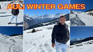 Auli Winter Games 2024 Auli Uttarakhand  Auli Skking  Auli Snowfall  DivineUttarakhand [upl. by Hedve]