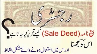 Drafting Registry Sale Deed for printing on stamp paper and how to read contents in Urdu  Hindi [upl. by Wey]